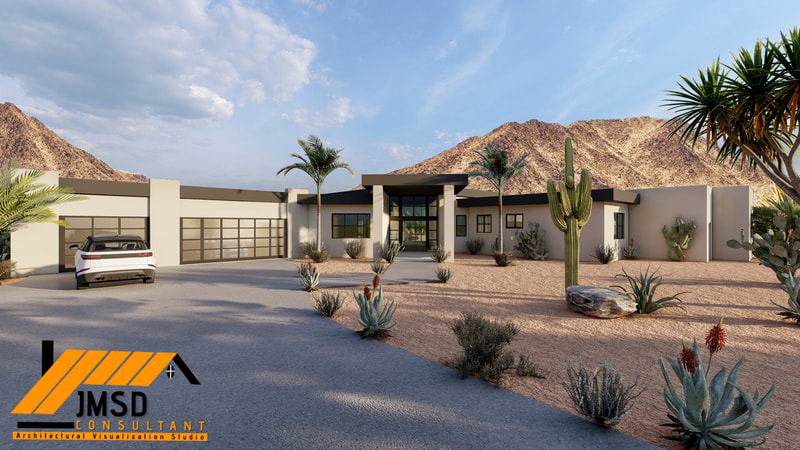 3D Exterior Design of House Rendering in Phoenix, Arizona