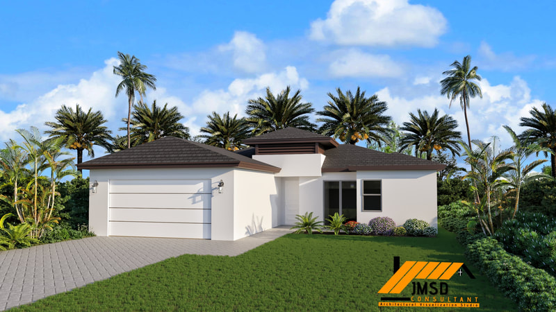3D Exterior Design of House Rendering Naples Florida