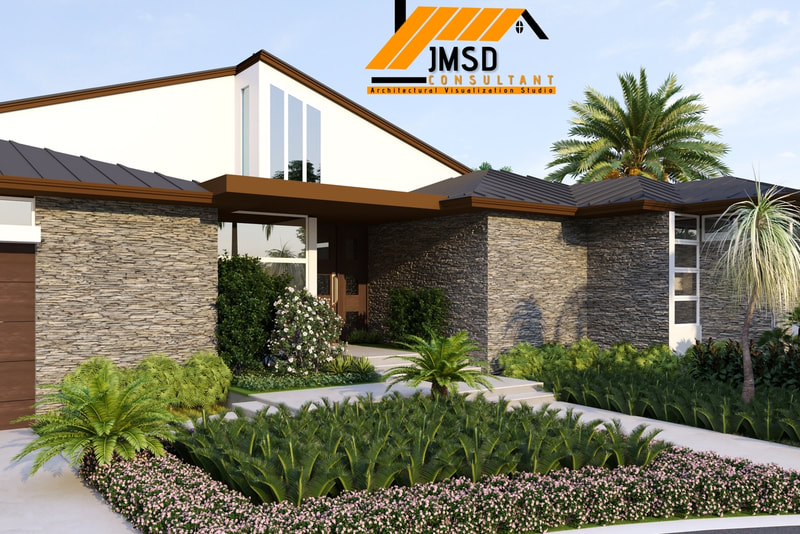 3D Home Rendering Visualization with Custom Landscape Design Jacksonville Florida