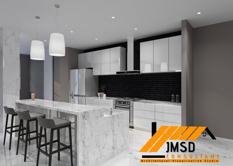 3D Rendering for Kitchen Interior Design in Sarasota, FL, United States